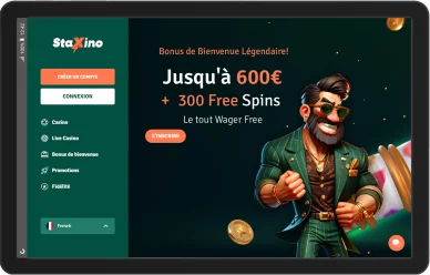Interface mobile du casino Staxino montrant une sélection de jeux